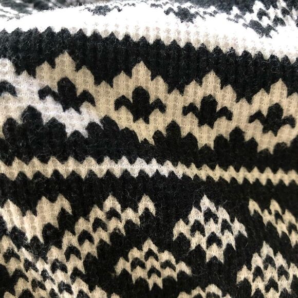 Lauren Ralph Lauren Active Black and White Waffle‎ Knit 1/4 Zip Sweater Pullover - Picture 12 of 12